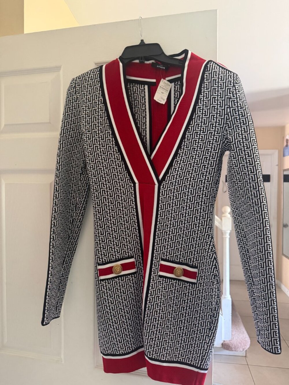Balmain Monogram Cardigan Dress